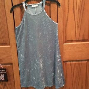 Light blue velvet dress
